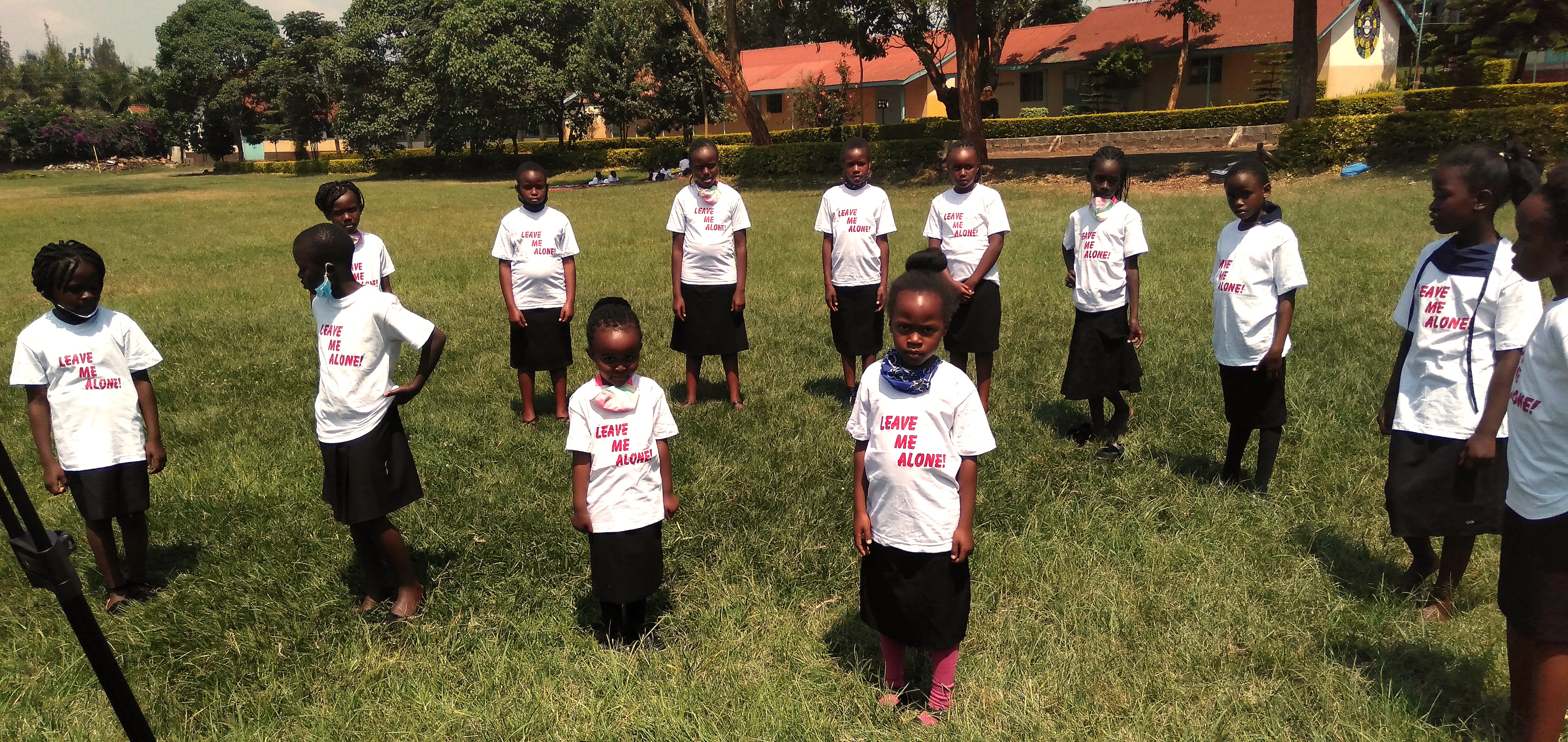 Young girls reciting a poem